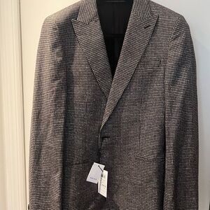 Reiss Men's Black and White Checkered Blazer